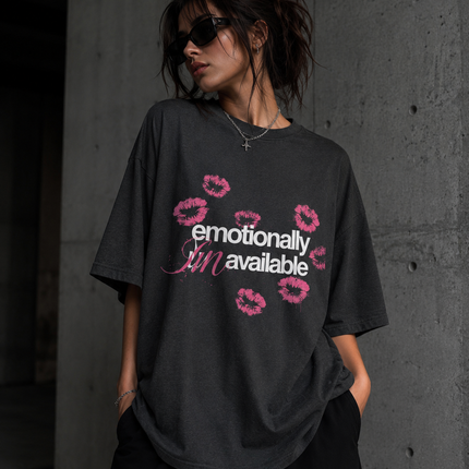 Kiss Mark Graphic T-Shirt — Pink Lip Prints "I'm" Design