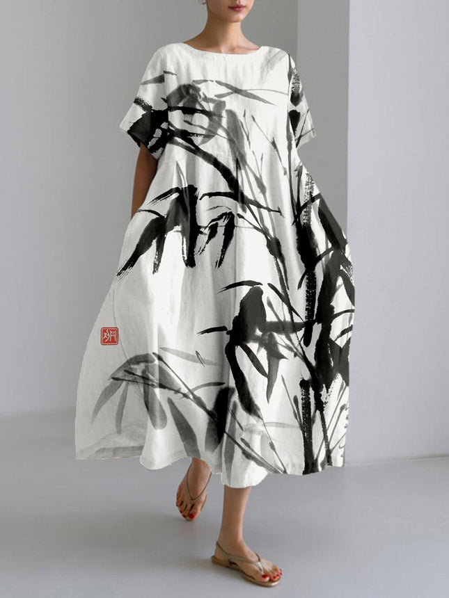 3D-printed Loose-fitting Short-sleeve Dress